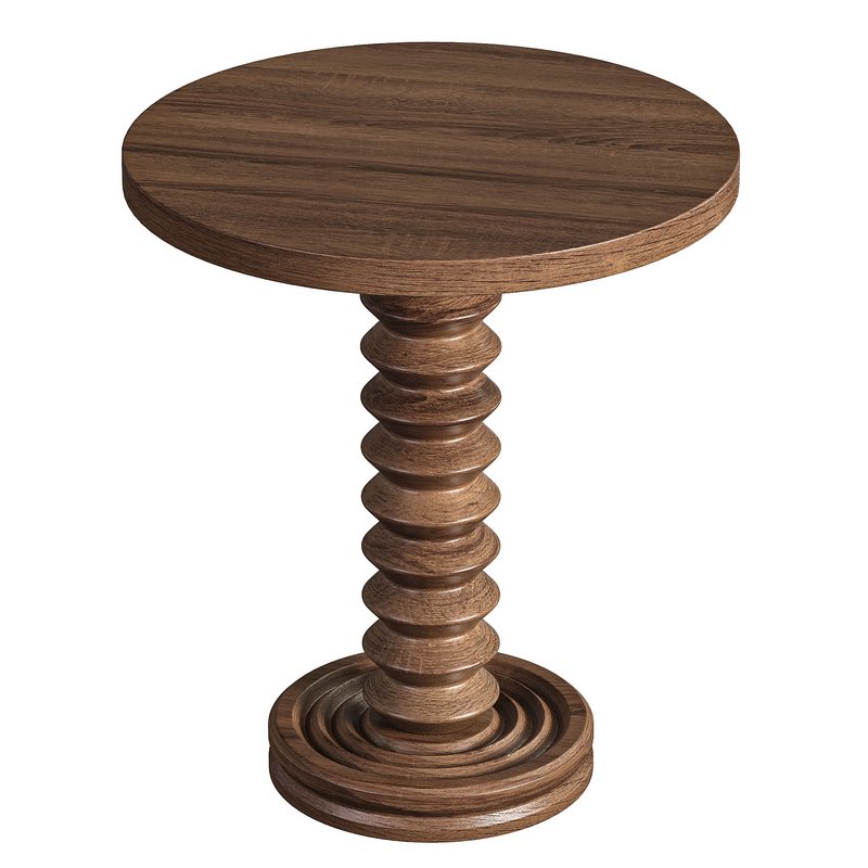 French Wood Side Table 3d model Download Maxve