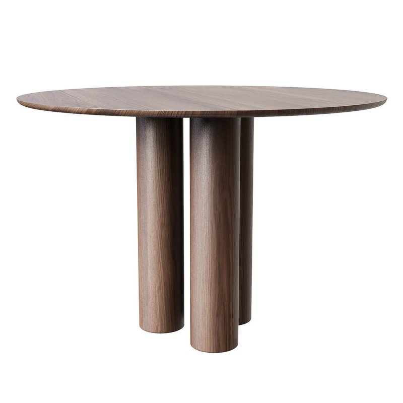 Gunnar Round Wood Dining Table 3d model Download Maxve