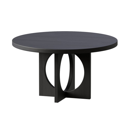 Black Wood Round Geometric Dining Table 3d model Download Maxve