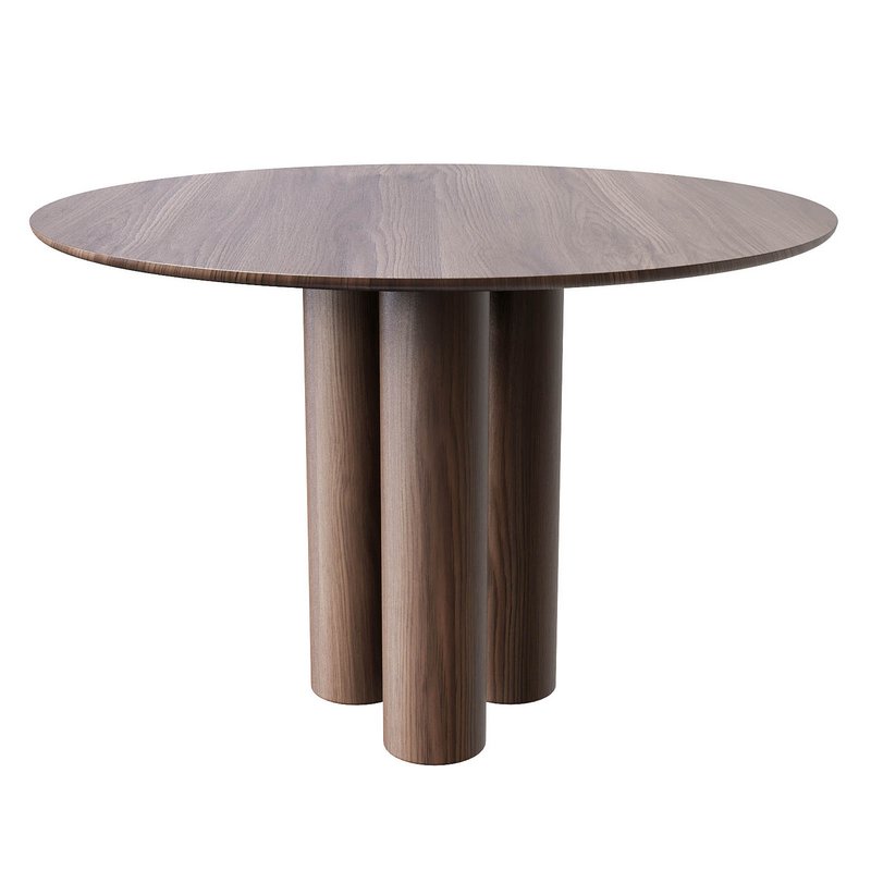 Gunnar Round Wood Dining Table 3d model Download Maxve