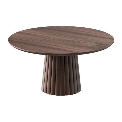 Solid Wood Round Dining Table 3d model Download Maxve