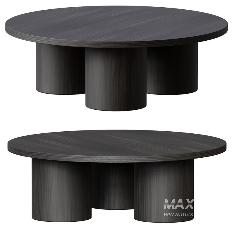 Damian 100cm Wooden Round Coffee Table ¨C Natural 3d model Download Maxve