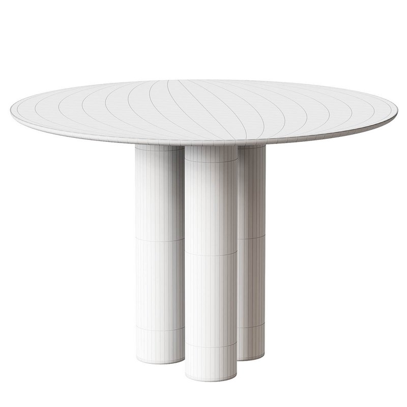 Gunnar Round Wood Dining Table 3d model Download Maxve