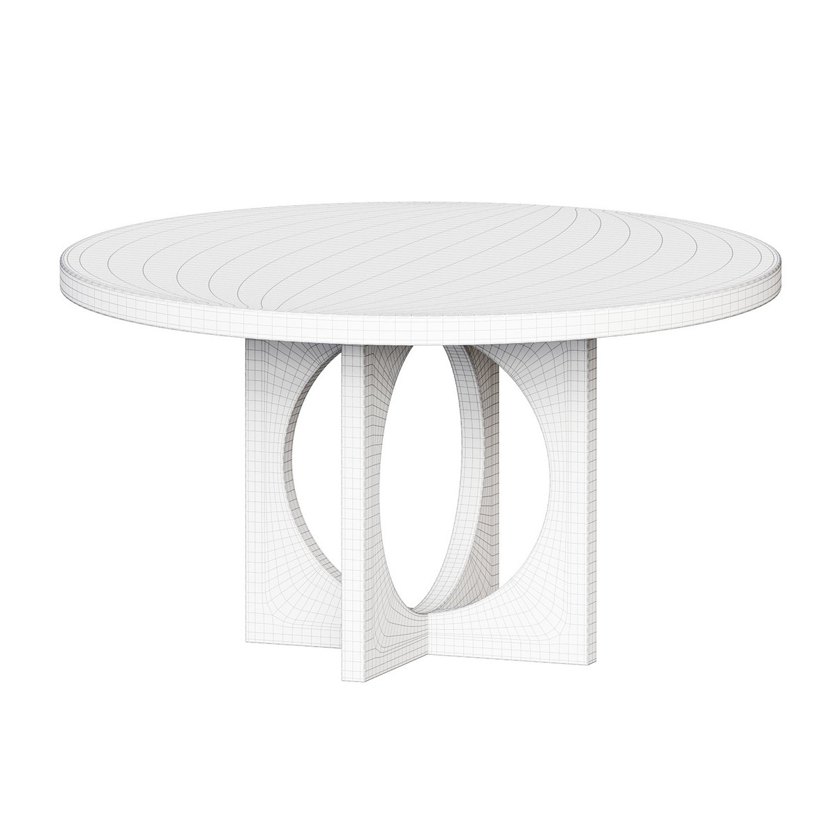 Black Wood Round Geometric Dining Table 3d model Download Maxve