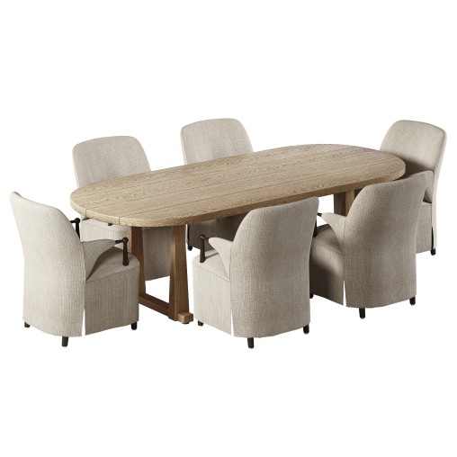 Brently Chair & Ayla Dining Table-Fourhands 3D model Maxve
