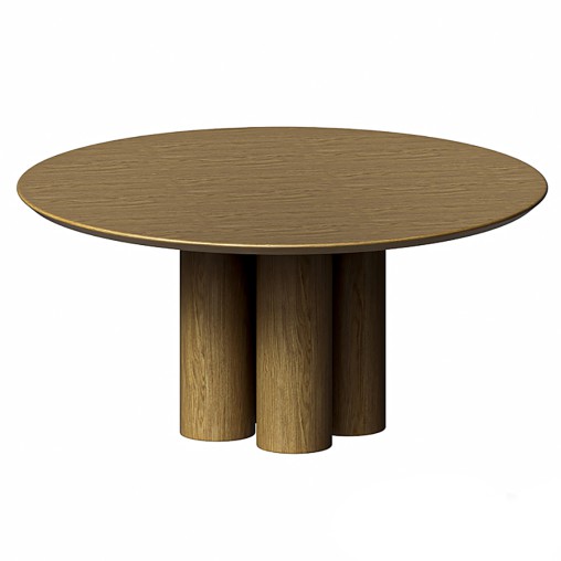 Wood Color Round Dining Table 3D model Maxve