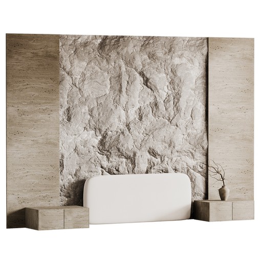 Headboard wood 3d wall panel 3D model Maxve