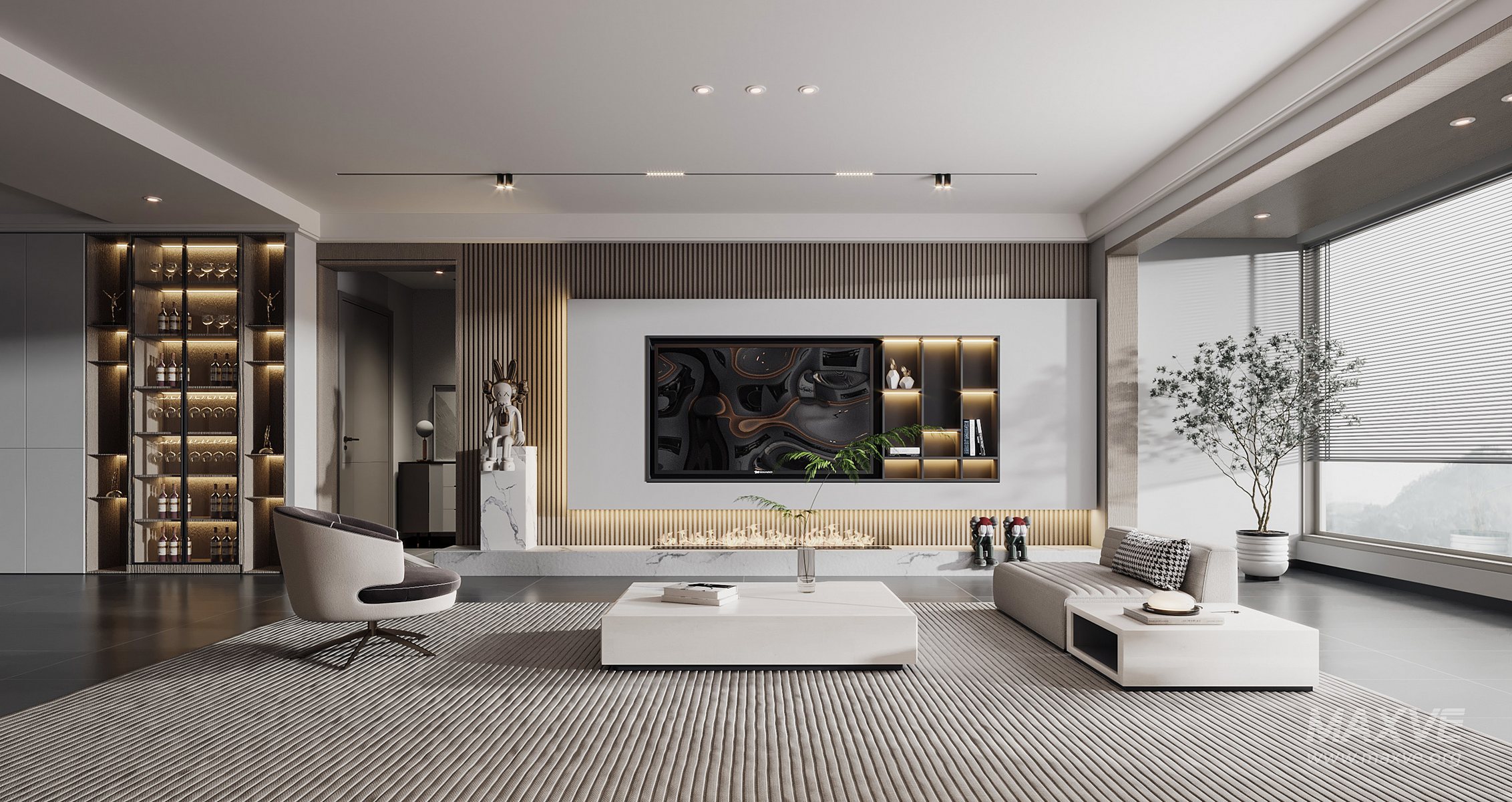 Living room 46 3d model Download Maxve